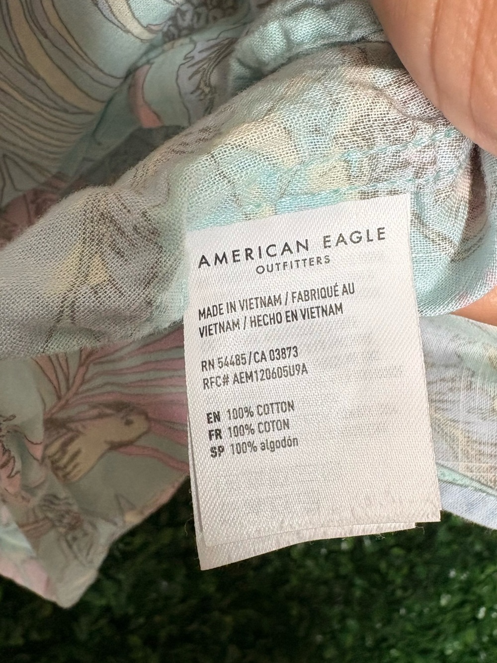 American Eagle Outfitters Pastel Floral Short Sleeve Button-Up Shirt - Picture 3 of 4